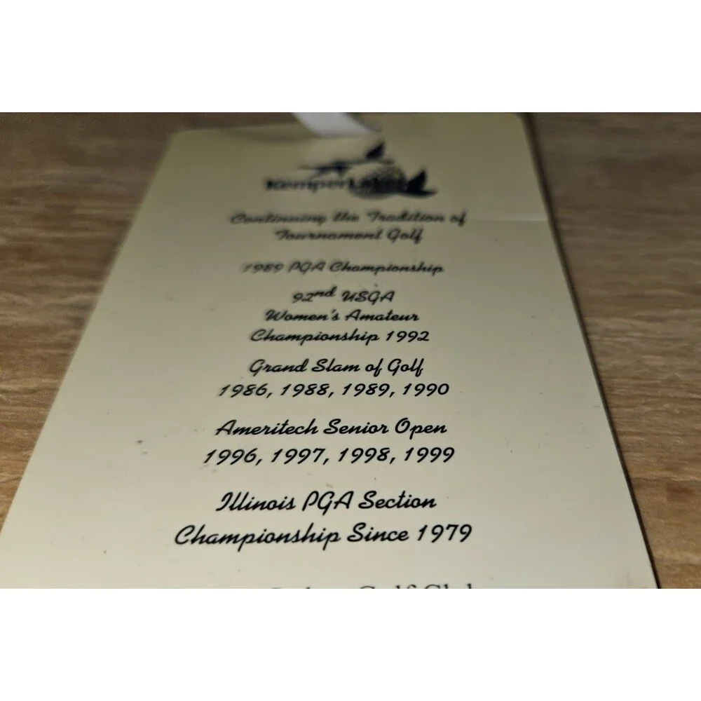 VTG 1990's KEMPER LAKES Golf Club Bag Tag Long Grove Illinois PGA course